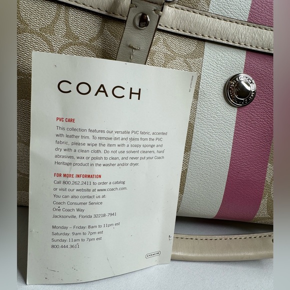 COACH SPEEDY TOTE PINK SIGNATURE C - Picture 5 of 12